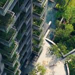 北向宜居陽臺(tái)與入口廣場俯視