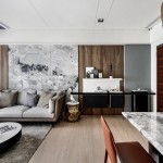 大理石牆與桌巧妙地為生活一一妝點(diǎn)低調(diào)奢華與質(zhì)感，不變的卻是溫馨的日常。