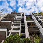 仰望大塊森鄰的複層陽(yáng)臺(tái)，藍(lán)天、綠意與建築交織的美好，讓自然走入生活空間，是新業(yè)對(duì)永續(xù)環(huán)境的一種實(shí)踐。