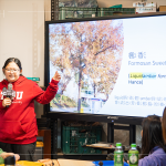 下半堂進(jìn)行楓香果實手作課，透過老師的專業(yè)介紹下，了解大自然裡的生態(tài)與奧秘。