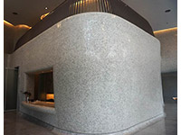 以曲面設(shè)計(jì)的門廳，充滿藝術(shù)感，令人驚艷。（盧金足攝）