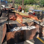 離終點2K處，竟然看到一整隻的烤乳豬！陣陣撲鼻的肉香真讓人垂涎！
